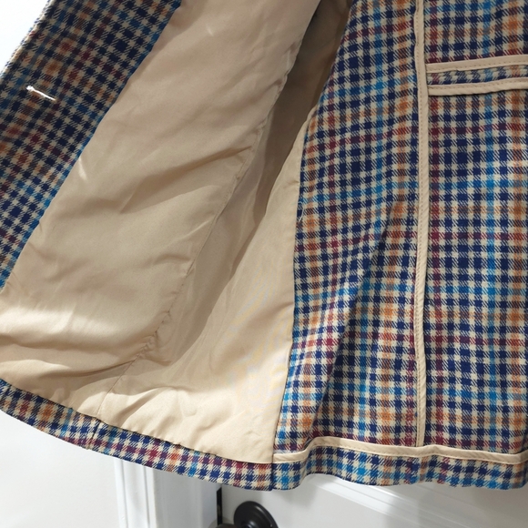 ST JOHNS BAY Women's Brown Multicolor Plaid 100% Cotton Blazer, Single Breast PM - Picture 7 of 15